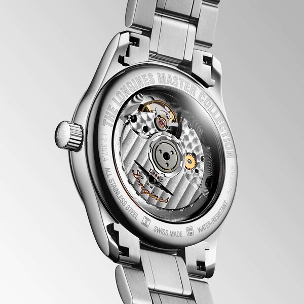 Master 34 mm automatique en acier inoxydable et diamants